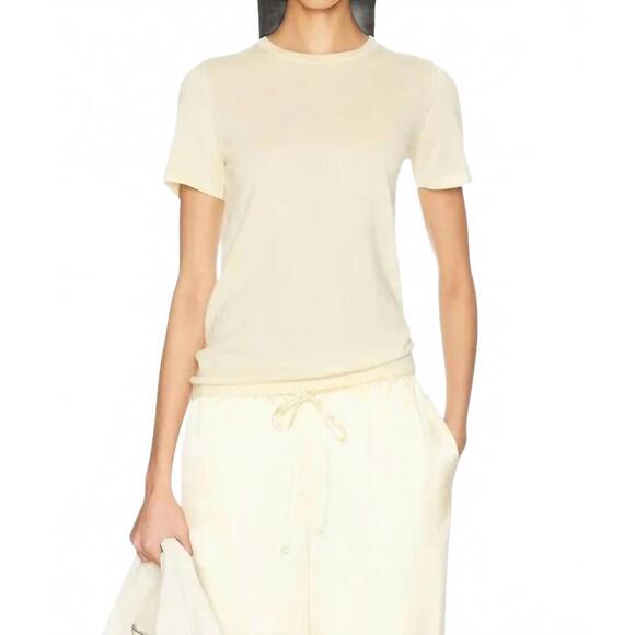 NEW SPRWMN relaxed short sleeve t-shirt in butter